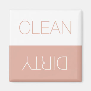 Clean Dirty dishwasher indicator dusty pink simple Magnet