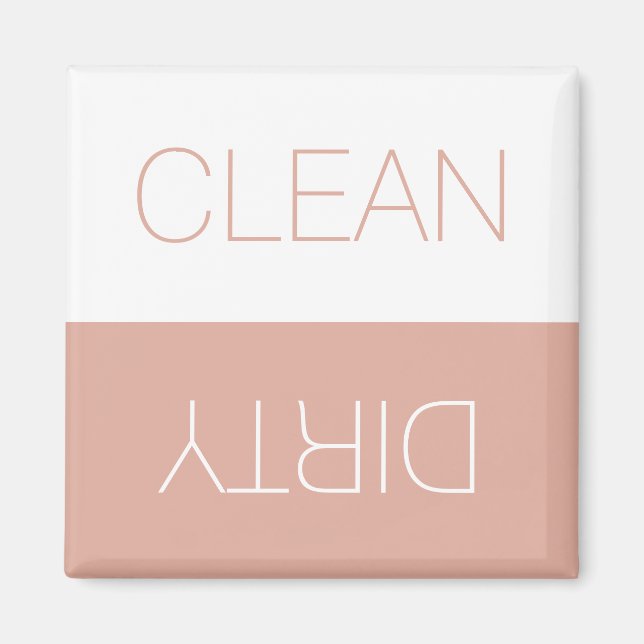 Clean Dirty dishwasher indicator dusty pink simple Magnet (Front)