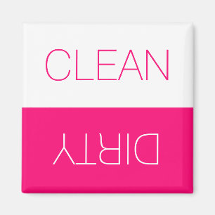Clean Dirty dishwasher indicator hot pink modern Magnet