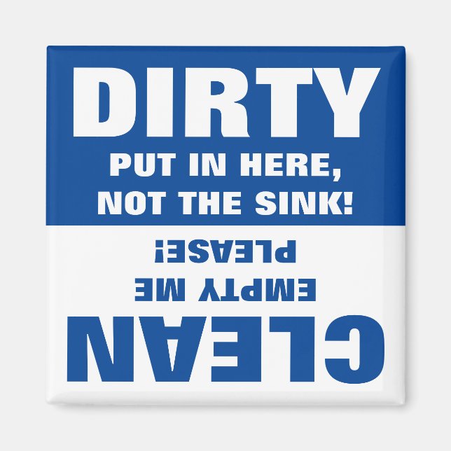 Clean Dirty Dishwasher magnet (Front)