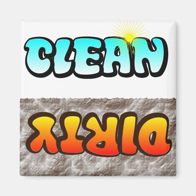 Clean Dirty Dishwasher magnet (Front)