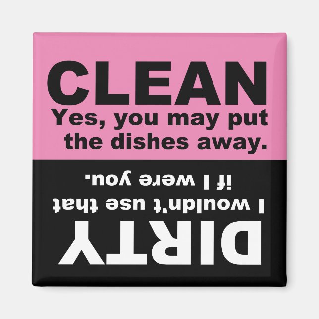 Clean Dirty Dishwasher magnet (Front)