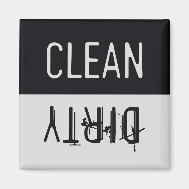 Clean & Dirty Dishwasher Magnet (Front)