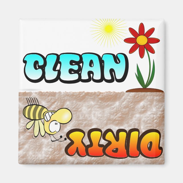 Clean Dirty Dishwasher magnet (Front)