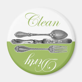 Clean & Dirty Dishwasher Magnet - Green
