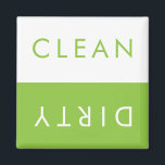 Clean Dirty Dishwasher Magnet in Apple & White<br><div class="desc">Simple straight forward clean dirty dishwasher magnet.  2" x 2"</div>