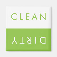 Clean Dirty Dishwasher Magnet in Apple & White
