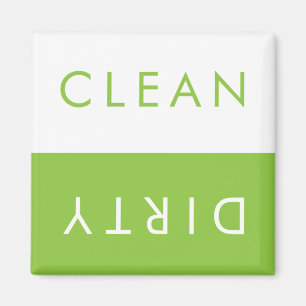 Clean Dirty Dishwasher Magnet in Apple & White