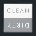 Clean Dirty Dishwasher Magnet in Grey and White<br><div class="desc">Simple straight forward clean dirty dishwasher magnet.  2" x 2"</div>