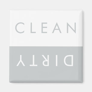 Clean/Dirty Dishwasher Magnet in Pink/White