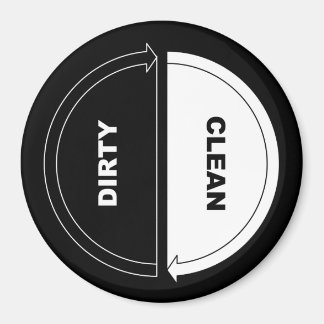 Clean-Dirty dishwasher magnet (on black)