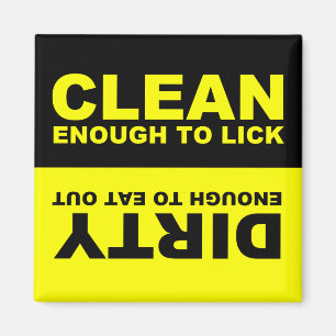 Clean Dirty Dishwasher magnet (yellow)