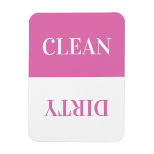 Clean Dirty Dishwasher Modern Minimal Pink Magnet 