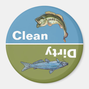 Clean Dirty Fishing Dishwasher Magnet