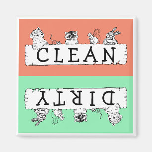 Clean Dirty Forest Critters Dishwasher Magnet