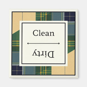 Clean Dirty Gordon Dress Tartan Dishwasher Magnet