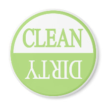 Clean dirty green dishwasher magnet