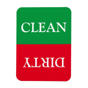 Clean Dirty green red white dishwasher  Magnet
