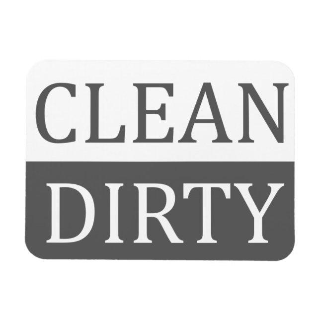 Clean dirty Grey dishwasher Magnet (Horizontal)