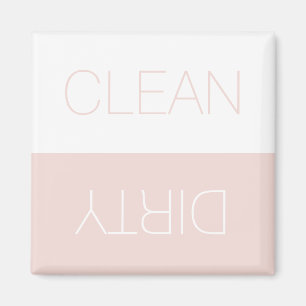 Clean Dirty indicator dishwasher blush pink simple Magnet