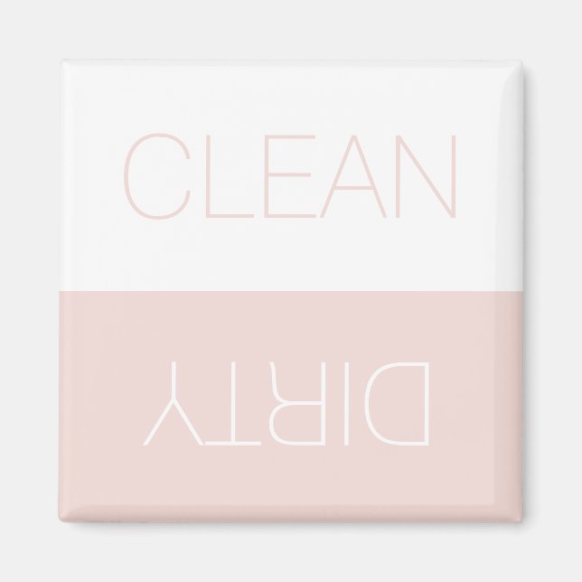 Clean Dirty indicator dishwasher blush pink simple Magnet (Front)