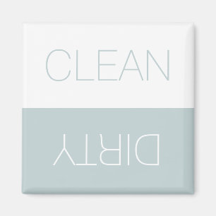 Clean Dirty indicator dusty blue white dishwasher Magnet