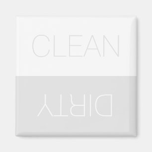 Clean Dirty indicator pale grey minimal dishwasher Magnet