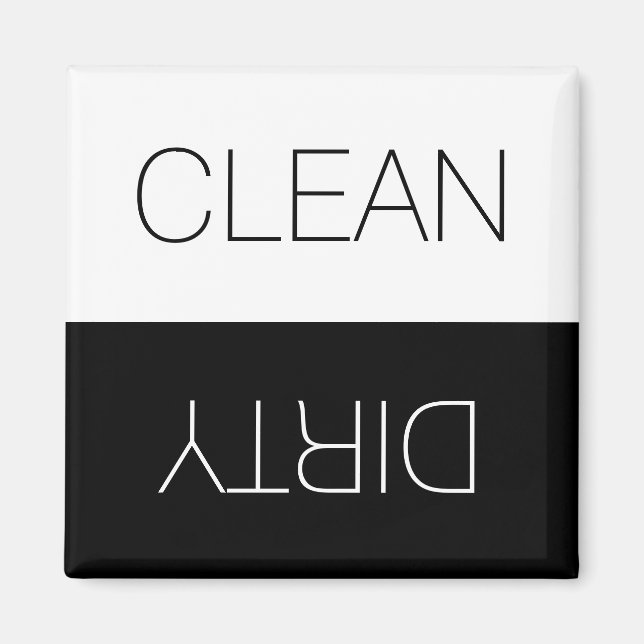 Clean Dirty indicator reversible dishwasher simple Magnet (Front)