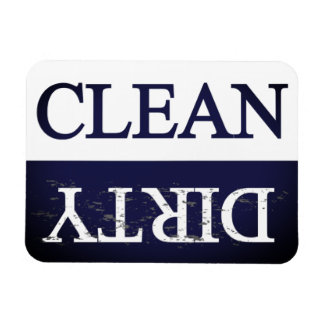 Clean dirty indigo dishwasher magnet
