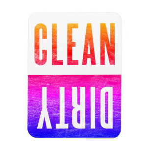 Clean   Dirty Letterpress Style Dishwasher Ipanema Magnet