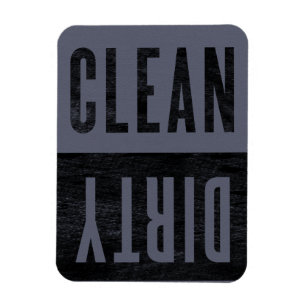 Clean   Dirty Letterpress Style Dishwasher Magnet
