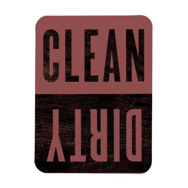 Clean | Dirty Letterpress Style Dishwasher Magnet (Vertical)