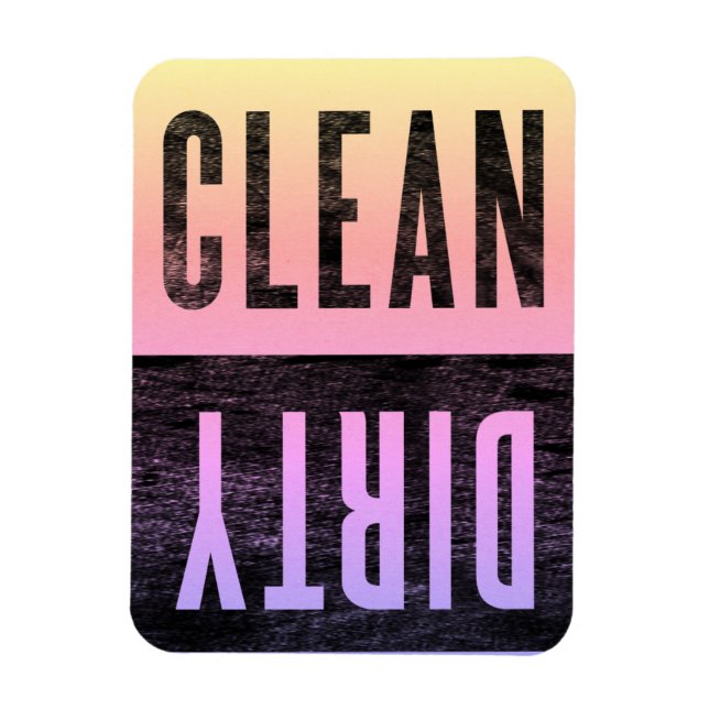 Clean | Dirty Letterpress Style Dishwasher Rainbow Magnet (Vertical)