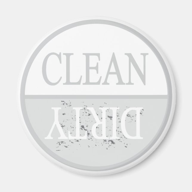 Clean dirty light gray dishwasher magnet (Front)