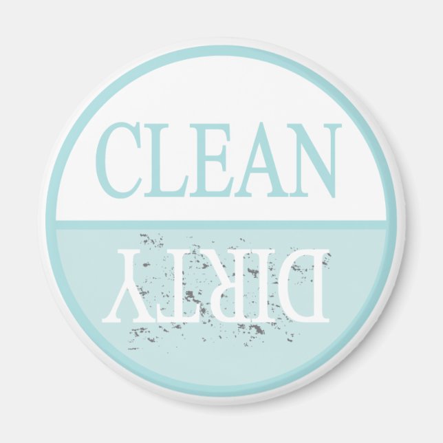 Clean dirty light mint dishwasher magnet (Front)