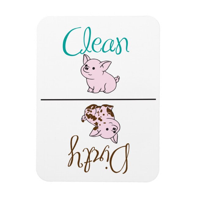 Clean/Dirty Little Pig Dishwasher Magnet (Vertical)