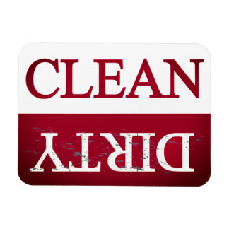 Clean dirty magenta dishwasher magnet