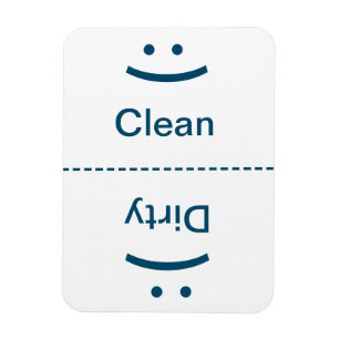 Clean Dirty Magnet - Blue - (Smile/Frown)
