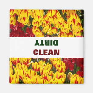CLEAN DIRTY magnets dishwasher magnet Tulips