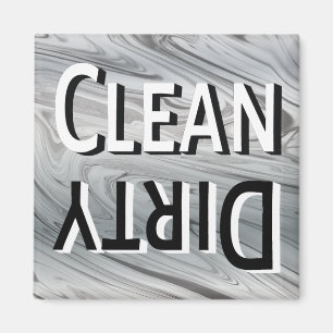 Clean Dirty Modern Grey Reversible Dishwasher Magnet