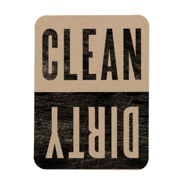 Clean Dirty Modern Kitchen Organiser Indicator Magnet (Vertical)