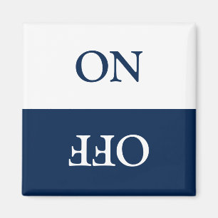 Clean Dirty, ON OFF Dishwasher Laundry blue white Magnet