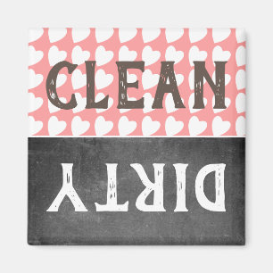 Clean Dirty Pink Hearts Chalkboard Dishwasher Magnet