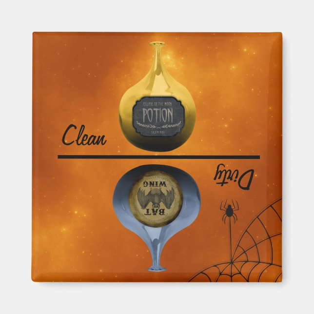 Clean / Dirty, Poison Bottle, Halloween Magnet (Front)