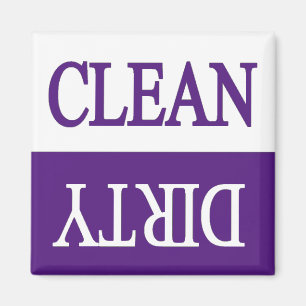 Clean dirty-Purple dishwasher magnet