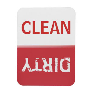 Clean Dirty Ruby Red Dishwasher Magnet