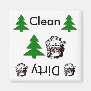 Clean dirty santa Dishwasher Magnets