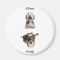 Clean/Dirty Sheepdog Dishwasher Magnet w/ Text