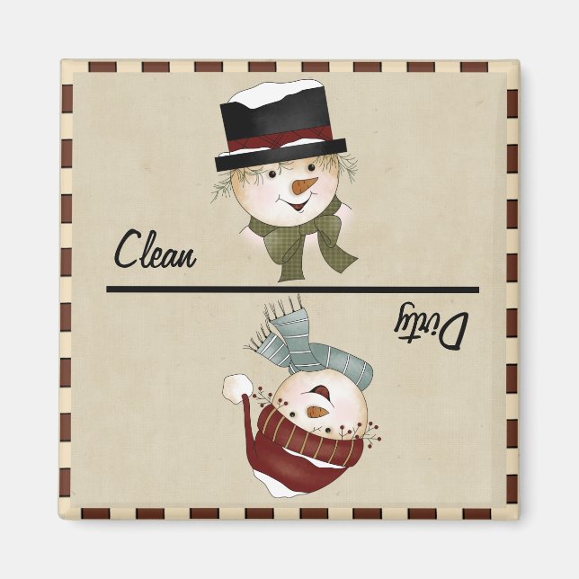 Clean / Dirty Snowmen Magnet (Front)
