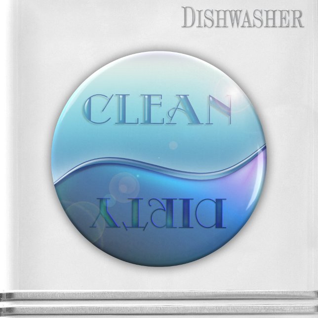 Clean Dirty Soap Dishwasher Magnet (Clean-dirty dishwasher magnet in soap style with blue, lavender and green soap colors and shine)